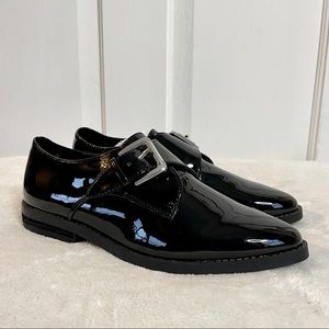 Aldo Kirenna Monk Strap Buckle Black Patent Shoes